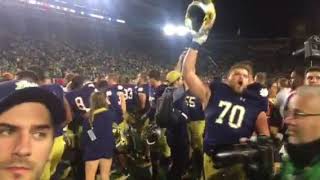 Notre Dame Alma Mater and Fight Song following victory over USC [upl. by Lief]