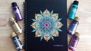 Guest painter shares a PRO TIP  Notebook Mandala Timelapse [upl. by Anavrin]