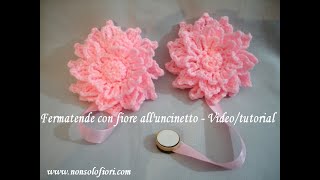 Fermatende con fiore alluncinetto  Crochet Curtain Tie Back Flower [upl. by Annatsirhc]