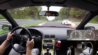 Nissan 200SX on slippy Nürburgring Nordschleife S13 CA18DET 17082019 日産 ニュルブルク 4K [upl. by Alonzo]