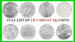 FULL UK 50p VARIANTS LIST 1969  2018  WITH MINTAGE FIGURES  2018 VIDEO [upl. by Armyn316]