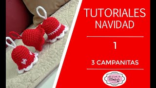 🍀 TUTORIAL DE NAVIDAD 1 Aprende a tejer CAMPANITAS NAVIDEÑAS a crochet  Christmas Bell Ornament [upl. by Animor]