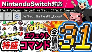 【Switch対応・統合版】簡単！コマンド31種類！エフェクトコマンド紹介！初心者でもOK！effect系 マインクラフト minecraft [upl. by Perreault]