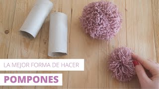 Como hacer POMPONES de LANA FÁCIL y RÁPIDO  La MEJOR forma de hacer POMPONES [upl. by Peednus421]