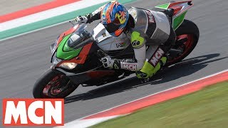 Aprilia RSV4 RF FW kit  First Ride  Motorcyclenewscom [upl. by Fair]