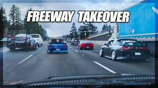 JDM Drift Cars Takeover the Freeway Spirit Peaks Drift Day [upl. by Stevie]