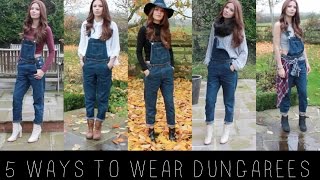 5 WAYS TO WEAR DUNGAREES  OVERALLS [upl. by Sarene192]