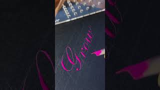 Pink Engrossers Script calligraphy [upl. by Wehhtam647]