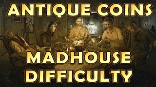 Resident Evil 7  All Antique Coin Locations Madhouse Difficulty  Mad Pelicans Trophy Guide [upl. by Adriene]