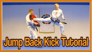 Taekwondo Jump Spin Back Kick Tutorial  GNT How to [upl. by Natsyrt]