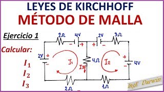 LEY DE KIRCHHOFF MALLAS  EJERCICIO 1 [upl. by Naesyar]