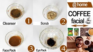 COFFEE FACIAL How To Do Coffee Facial at Home  Brighten Skin with Coffee Powder [upl. by Retsehc78]