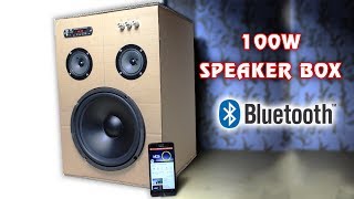 How to make 100W Bluetooth Speaker Box from Cardboard [upl. by Nasho]