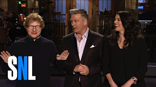 Ed Sheeran Shows SNL Host Alec Baldwin amp Cecily Strong His Trump Impression [upl. by Loftis]