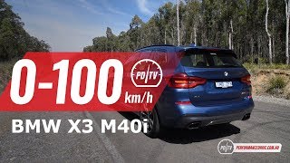 2018 BMW X3 M40i 0100kmh amp engine sound [upl. by Etsirhc223]