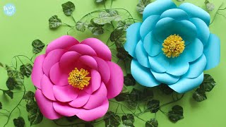 Como hacer flores de papel 🌸 Gigantes medianas o pequeñas SUPERTIPS y MOLDES  Partypop DIY🎉 [upl. by Gittle]