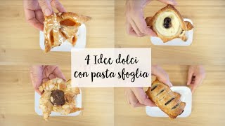 4 RICETTE DOLCI CON PASTA SFOGLIA  Natalia Cattelani [upl. by Yrrad516]