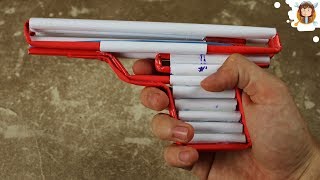 How to Make a Simple Airsoft Gun  Paper Pistol [upl. by Jobye]