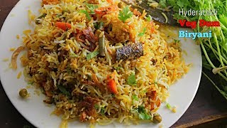 Veg Dum Biryani  Quick and Easy Homemade Hyderabadi Veg Dum Biryani Recipe in Telugu Vismai Food [upl. by Conant]