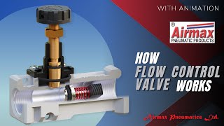 How Pneumatic Flow Control Valve Works  FCV  Airmax Pneumatics LTD [upl. by Ylus634]