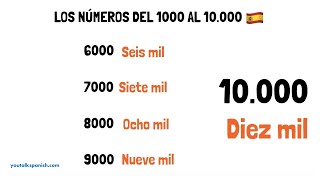 Aprender español los números del 1000 al 10000 🔢 [upl. by Milo]