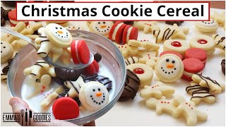 3 Ingredient Mini CHRISTMAS COOKIE CEREAL  Sugar Cookie Cereal [upl. by Yaakov216]