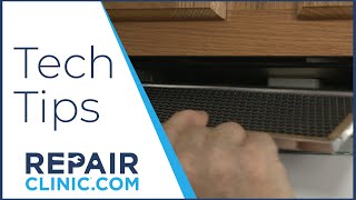 Replace Microwave Charcoal Filter  Tech Tips from Repair Clinic [upl. by Homer199]