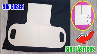 Como hacer un tapabocas o mascarilla SIN COSER y SIN ELÁSTICOS  Tapabocas en casa fácil y rápido [upl. by Aicala]