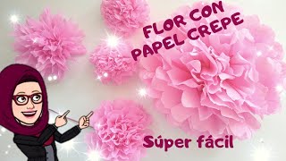 DIY🌸Como hacer FLORES de papel crepe o china SENCILLA Y FÁCIL 🌸2 modelos [upl. by Wilden]