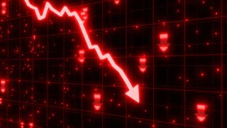 Stock Market Crash of Red Arrow Graph Going Down Into Recession 4K 60fps Wallpaper Background [upl. by Llednyl799]