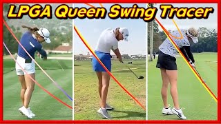 LPGA Top Leaders Various amp Beauiful Swing Tracers [upl. by Adliwa]