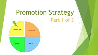 Marketing Mix Promotion Strategy part 1 [upl. by Allie]