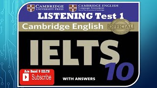 IELTS Listening Cambridge Book 10 Test 1 with Answers [upl. by Nnyleahs]