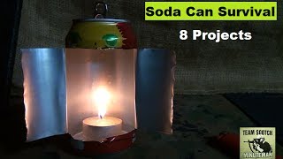 8 Soda Can Survival Projects [upl. by Suiluj]