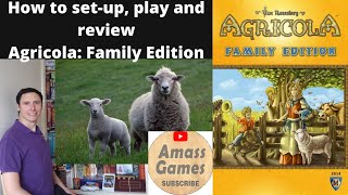 Agricola Family Edition board game  How to Setup Play and Review Worker placement  Amass Games [upl. by Euqinahs]