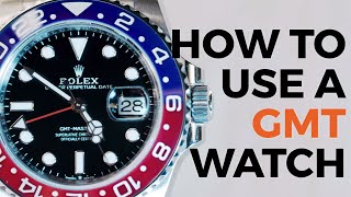 How to use a GMT Watch Function  Rolex GMTMaster II  Crown amp Caliber [upl. by Arimihc212]