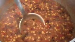 Meatless ThreeBean Chili  Spicy Vegetarian Chili [upl. by Lecroy]