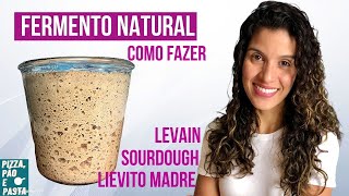 Como fazer fermento natural LEVAIN SOURDOUGH LIEVITO MADRE MASSA MADRE [upl. by Ednargel]