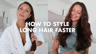 How To Style Long Hair Faster Tips and Tricks [upl. by Cyrilla]