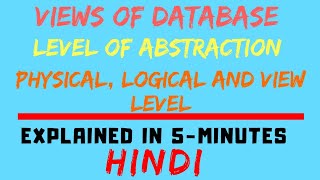 Levels Of Abstraction  Views Of Database In Database Management System HINDI [upl. by Kcim]