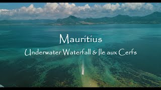 Mauritius 4K Drone  2019 Underwater Waterfall  Ile aux Cerfs [upl. by Neeluj]