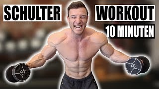 10 Minuten Schulter Workout für Zuhause  Kombinationsworkout für Qualitätsmuskulatur  Sascha Huber [upl. by Cirek895]