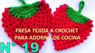 Manualidades tejidas Milagros Ena N° 19 FRESA A CROCHET 4 para agarraderas de ollas o adorno [upl. by Lough]