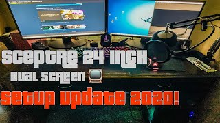 DUAL SCREEN Setup Update Sceptre 24 Inch Ultra Slim Pro Series Unboxing amp Setup Update 2020 [upl. by Korella]