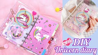 how to make unicorn diary  DIY unicorn notebook  paper craft  DIY notebook  school craft [upl. by Ahsienom]