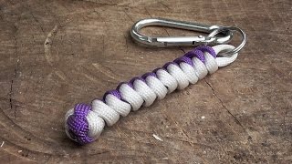 How To Make A Snake Knot Keychain With Diamond knot Finish [upl. by Ahsimac994]