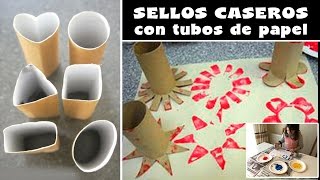 Sellos caseros con tubos de papel higiénico [upl. by Ahsilahk]