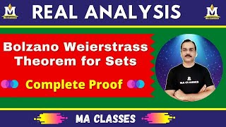 Bolzano Weierstrass Theorem for Sets  Complete Proof  Real Analysis  MA CLASSES [upl. by Atinel]