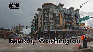 Driving in Downtown Renton Washington  4K [upl. by Ecikram]