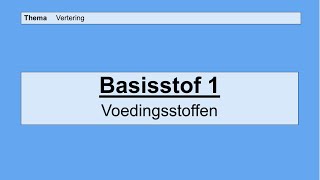 Havo 5  Vertering  Basisstof 1 Voedingsstoffen [upl. by Anohsal]